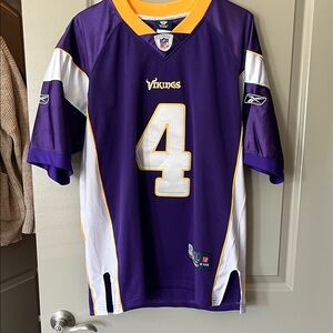 Brett Favre Reebok Purple and White Minnesota Vikings #4 Football Jersey